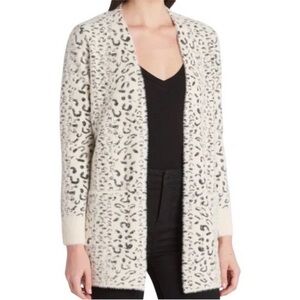 Evolution By Cyrus Leopard Print Open Front Fuzzy Soft Cardigan Sweater